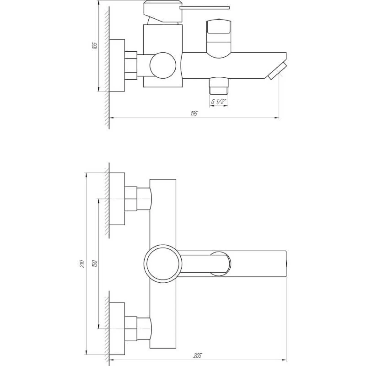 Смеситель для ванны Globus Lux Wien SBT2-102NE - Фото 1